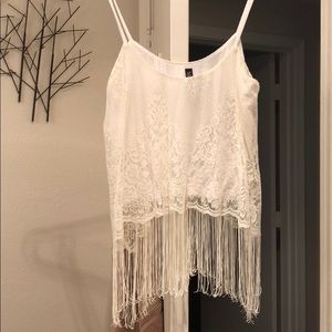 White lace crop top